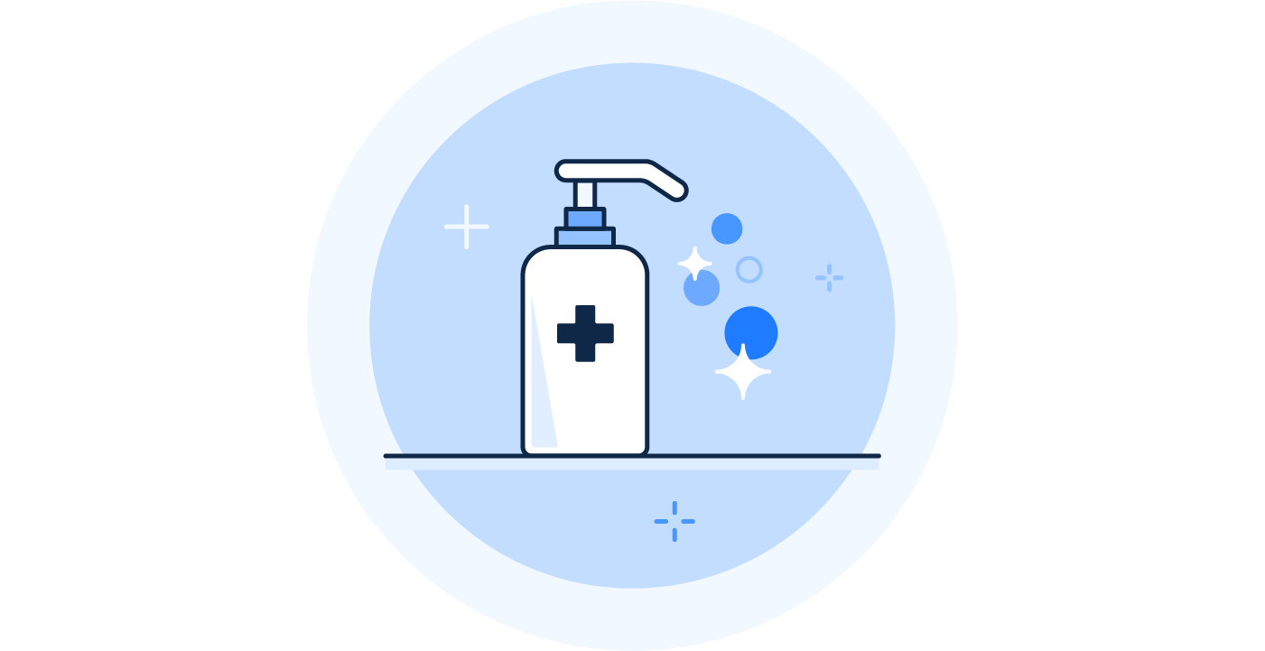 ConnectedCare Icon, Hygiene, Spender für Desinfektionsmittel