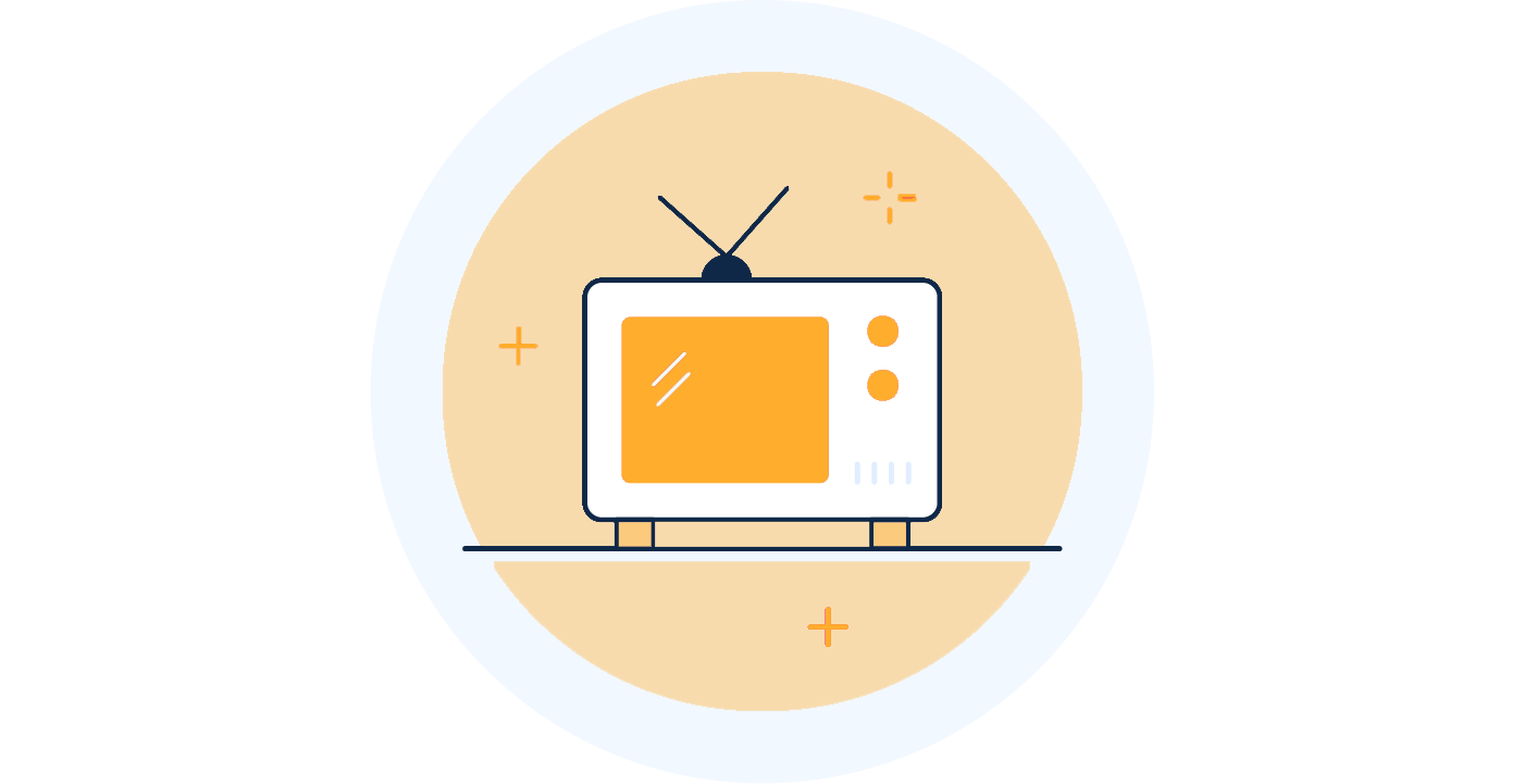 Patientenentertainment: TV-Gerät in orange