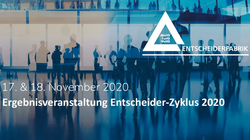 17. bis 18. November 2020: Ergebnisveranstaltung Entscheider-Zyklus 2020 von der Entscheiderfabrik auf dem 43. Deutschen Krankenhaustag.